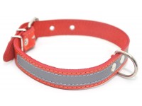 Нашийник для собак Zoo-hunt шкіряний зі світловідбивачем ОО червоний ОО 1,8/28-36 см