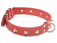 Нашийник для собак Zoo-hunt шкіряний з шипами ОШ червоний ОШ 2,5/36-45 см