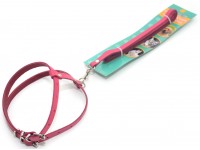 Комплект поводок і шлея для котів і собак Zoo-hunt КІТ шкіра рожевий 