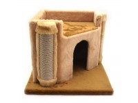 Будиночок Кігтеточка Драпак з хутра для кішок Zoo-hunt Вежа 35х44х44 см джут 