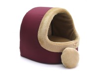 Будка для котів і собак Zoo-hunt Хутро бордова №1 360х320х320 мм