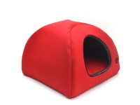 Хатка юрта для котів і собак Zoo-hunt Loft №1 32х32х32 см червоний + сірий 