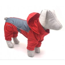 Комбінезон-дощовик з капюшоном для собак Zoo-hunt червоний бебі 18х22 см