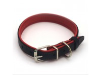 Нашийник для собак Zoo-hunt шкіряний подвійний ОД Soft чорний + червоний 1,4/23-28 см