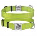 Нашийник для Собак BronzeDog Active Нейлоновий зі Світловідбиттям та Металевою Пряжкою Салатовий  S(32/1305/Т) 