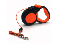Рулетка-повідець для собак світловідбивна трос 3 м 10 кг помаранчева Рулетка-повідець для собак світловідбивна трос 3 м 10 кг помаранчева