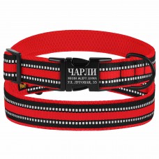 Нашийник для Собак BronzeDog Mesh з Металевою Пряжкою Червоний XL(66/1603/Т) Нашийник для Собак BronzeDog Mesh з Металевою Пряжкою Червоний XL(66/1603/Т)