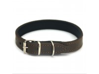 Нашийник для собак Zoo-hunt шкіряний з неопреном О делікат коричневий 1,2/20-25 см