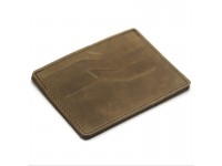 Картхолдер шкіряний №2 Крейзі на 7 відділів Zoo-hunt світло коричневий 1057 