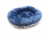 Лежак овальний для собак та котів Ложе Zoo-hunt синій №1 40х50х22 см