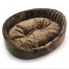 Лежак для котів і собак Zoo-hunt овальний Малібу коричневий №1 320х430х125 мм