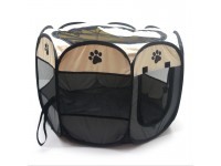 Манеж для котів та собак переносний складний вол'єр для домашніх тварин 73х73х43 см сірий 