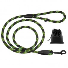 Повідець для Собак Barksi Active світловідбивний Чорно-Салатовий 300 см  M(66195/Т) 