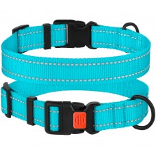 Нашийник для Собак BronzeDog Active Нейлоновий зі Світловідбиттям та Пластиковою Пряжкою Блакитний  XL(53/1222/Т) 