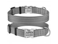 Нашийник для Собак BronzeDog Active Нейлоновий зі Світловідбиттям та Металевою Пряжкою Сірий  XL(38/1311/Т) 