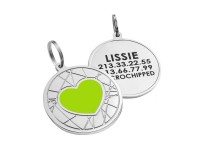 Емальований Адресник для Собак BronzeDog Серце на Фоні Об'ємної Павутинки Салатовий L(92225) Емальований Адресник для Собак BronzeDog Серце на Фоні Об'ємної Павутинки Салатовий L(92225)