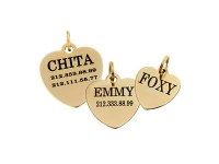 Адресник для Собак BronzeDog Позолота Серце  L(90093/Т) 