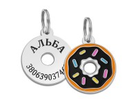 Емальований Адресник BronzeDog Пончик для Собак Чорний M(94911) Емальований Адресник BronzeDog Пончик для Собак Чорний M(94911)