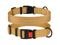 Нашийник для Собак BronzeDog Active Нейлоновий зі Світловідбиттям та Пластиковою Пряжкою Золотистий  M(51/1226/Т) 