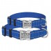 Нашийник для Собак BronzeDog Active Нейлоновий зі Світловідбиттям та Металевою Пряжкою Синій  M(33/1302/Т) 
