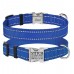 Нашийник для Собак BronzeDog Active Нейлоновий зі Світловідбиттям та Металевою Пряжкою Синій  M(33/1302/Т) 