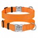 Нашийник для Собак BronzeDog Active Нейлоновий зі Світловідбиттям та Металевою Пряжкою Помаранчевий  L(34/1304/Т) 