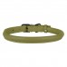 Нашийник для Собак Круглий Шкіряний BronzeDog Premium з Металевою Фурнітурою Оливковий  L(00355/Т) 