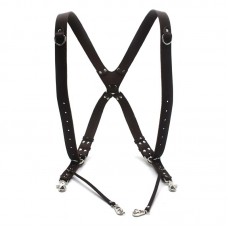 Розвантаження портупея Zoo-hunt для фотографа шкіряна для двох камер регульована коричнева 