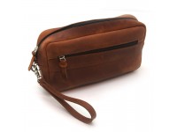 Барсетка чоловіча шкіряна Крейзі Zoo-hunt коньяк 10509 