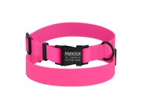 Нашийник для Собак BronzeDog Surf Водовідштовхуючий із Захисним Полімерним Покриттям та Металевою Пряжкою Рожевий  L(48/6137/Т) 