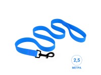 Повідець для собак Bronzedog Surf Водовідштовхувальний із Захисним Полімерним Покриттям 2,5 метра Блакитний  M(2561/6132/Т) 